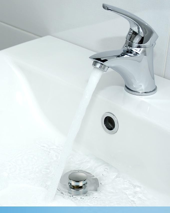Bathroom Sink Stopper 3 Pack, Bathroom Sink Drain Strainer, Revolutionary Bathroom Accessories and Essentials (Chrome)