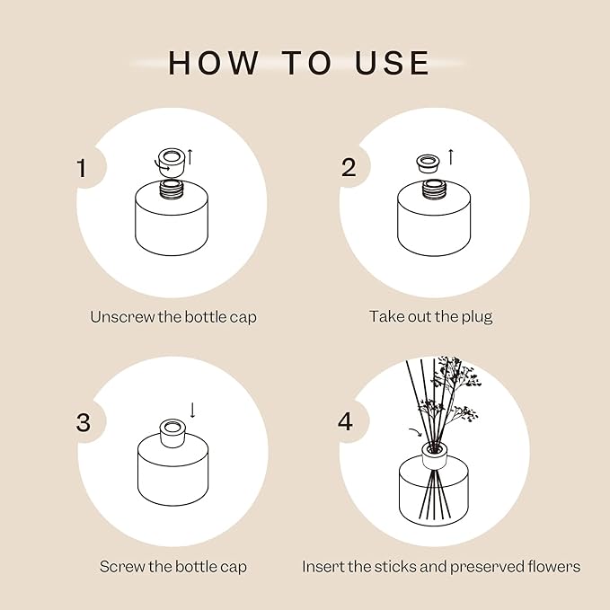 Premium Reed Diffuser Set with Preserved Baby's Breath & Cotton Stick Coconut Lime | 6.7oz Scent Fragrance Oil Diffuser for Bedroom Bathroom Home Décor