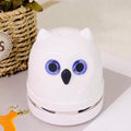 Desktop Mini Crumb Vacuum Cleaner Owl Tabletop Crumb Sweeper Vacuum USB C | Rechargeable Craft Desk Vacuum Cleaner for Glitter Paper Scraps Bread Crumbs Shavings Cookie Crumbs, Low Noise