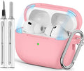 Ljusmicker for AirPods Pro 3 Case 2025 with Cleaner Kit,Magnetic Pink | Soft Silicone Protective Cover for Apple AirPod Pro 3rd Generation Case with Keychain for Women Men,Shockproof,Magnetic