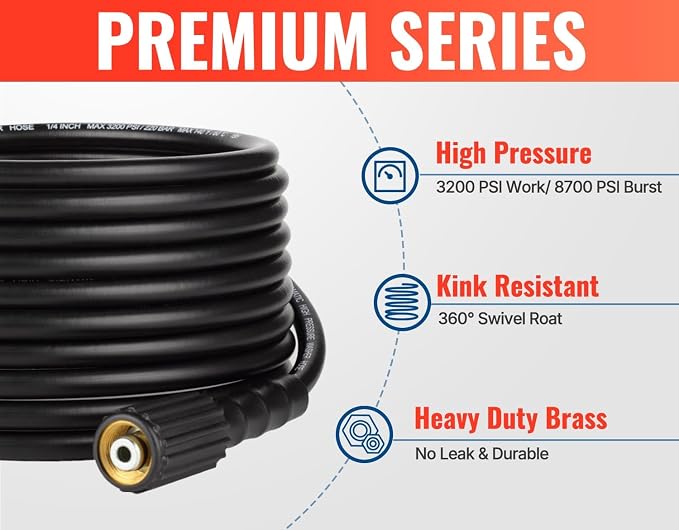 YAMATIC Pressure Washer Gun and 25 FT Hose with Extension Wand 3/8"&M22-14 | Kink Resistant Power Wash Hose Easy Pull Trigger Gun Replacement for Ryobi, Simpson, Craftsman For Gas Power Washer 4000 PSI