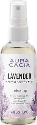 Aura Cacia Relaxing Lavender Aromatherapy Mist, 4-Ounce, Lavender Pure Essential Oils, Sweet & Floral Aroma | Lavender Pure Essential Oils, Sweet & Floral Aroma