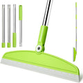 Silicone Air Broom, Multifunction Broom with Long Handle, Adjustable Rubber Squeegee Sweeping Water for Indoor Hardwood Floors, Kitchen,Concrete Floor, Bathroom Tile(Gray Green)