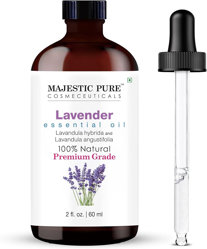 Majestic Pure Lavender Essential Oil for Diffuser - 2 Fl Oz | 100% Natural Tea Tree Oil for diffuser blends, candle making, wax melts, soap making, massage, Air Freshening