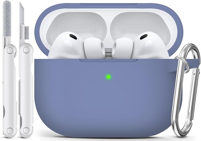 for AirPods Pro 3 Case 2025,Come with Cleaner Kit,Lavender | Silicone Protective Cover for Airpod Pro 3rd Generation Case with Keychain,for Women Men,One-Piece Design,Shockproof