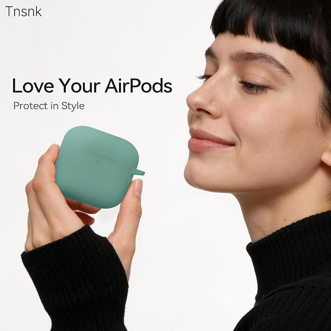 for AirPods 4 Case, TNSNK Silicone AirPod 4 Case Cover Compatible with Apple Airpods 4th Gen, Shockproof Protective Cases for Women Girly with Cleaner Kit and Keychain, Front LED Visible