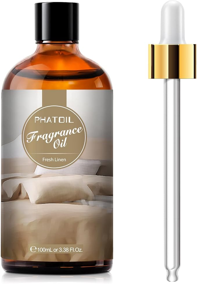 PHATOIL Fresh Linen Fragrance Oil for Diffuser Aromatherapy 3.38FL.OZ | Long Lasting Scented Oils For Humidifier, Air Freshener, DIY Soap Candle, Scent Project Making, Aroma Oil for Home Freshening