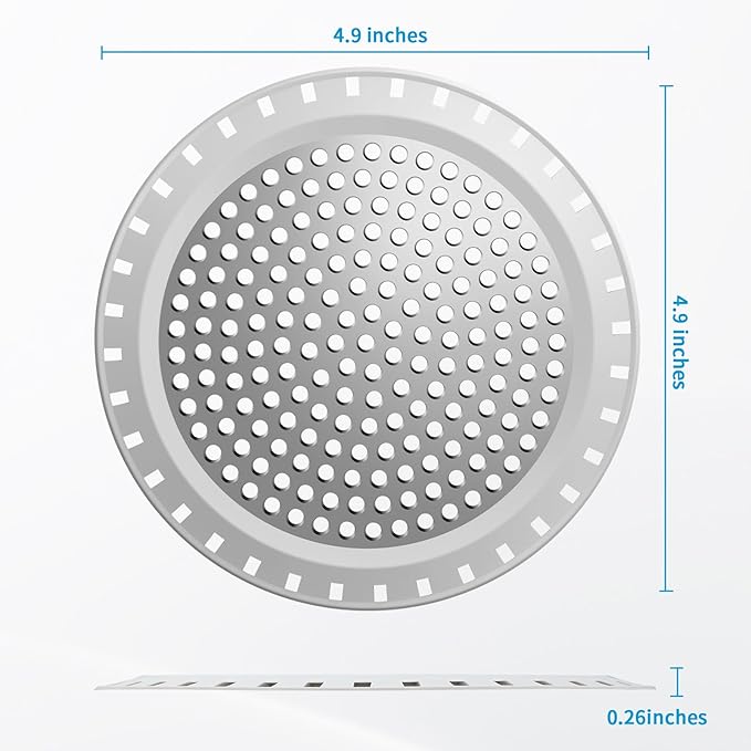 Shower Drain Hair Catcher,Aluvor Shower Drain Cover Bathtub Drain Strainer | Weighted Metal Hair Trap Stopper Sink Protector Filter Bathroom Flat Strainer Stopper (Silver gray)