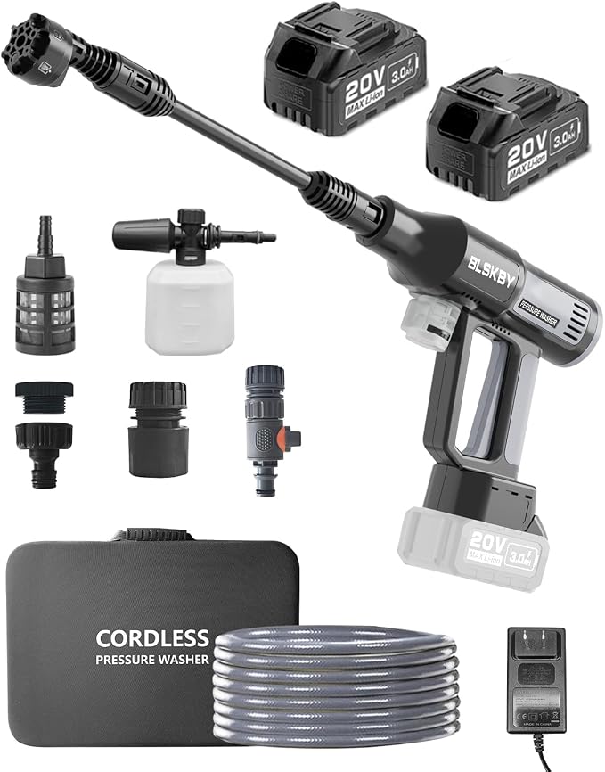 1200PSI Cordless Pressure Washer 2 Batteries - Brushless Cordless Power Washer with 6-in-1 Nozzle, Foam Cannon, LCD Display, Battery Pressure Washer for Patio, Car & Outdoor Cleaning