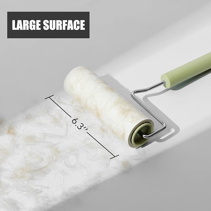 Extra Sticky Large Surface Lint Roller, 6.3''Wide Roller for Pet Hair | Long Extendable Handle Lint Remover for Couch, Furniture, Clothes, Dog & Cat Hair Remover (1 Extendable Roller+540 Sheets)