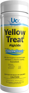 United Chemical's Yellow Treat Mustard Algaecide for Swimming Pool – Super Strength Algae Killer for Mustard & Yellow Algae in Saltwater & Chlorine, Above & Inground Pool Treatment | YT2-2LB