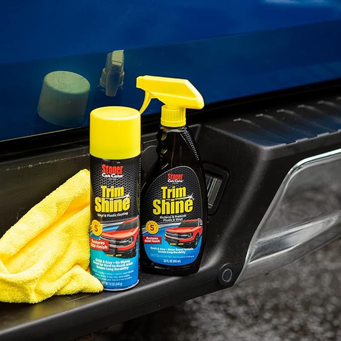 Stoner Car Care 91034-12PK Trim Shine – Vinyl and Plastic Protectant for Interior and Exterior Detailing, Restores OEM Color, Adds Shine, UV and Water Protection – 12 oz (Pack of 12)