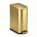 SYNCVIBE Slim Bathroom Trash Can with Soft Close Lid Stainless Steel Garbage Can Step Trash Bin with Removable Inner Bucket for Bedroom, Office, Kitchen (Gold, 3.5 Gallons)
