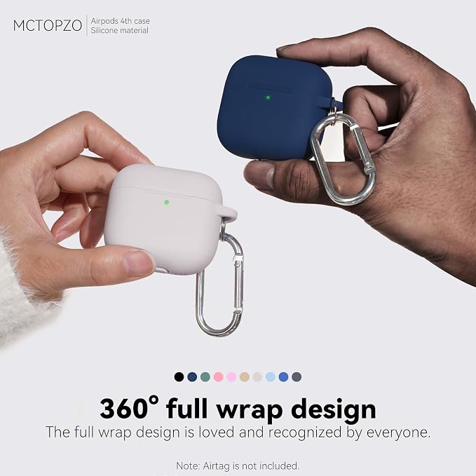 for AirPods 4 Case 2024 with Cleaner Kit & Keychain-Midnight Blue | Silicone Protective Cover for Apple AirPods 4th Generation Case,for Women Men,One-Piece Design,Shockproof,Dust Proof