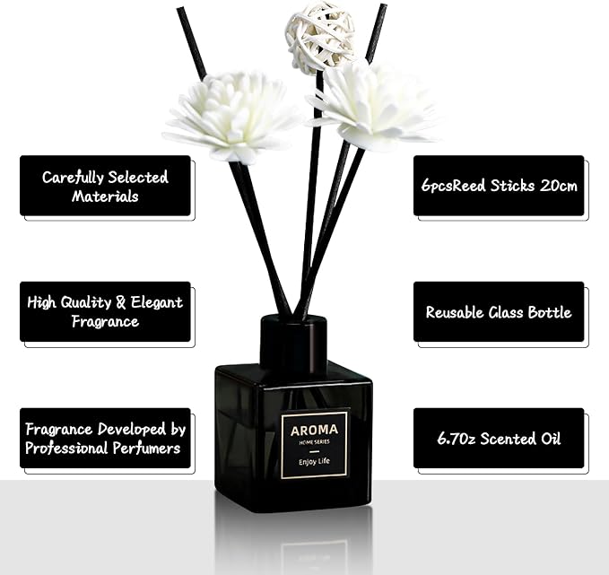 Reed Diffuser Set of 3 Pack,50ML Fresh Linen Eucalyptus Mint Ocean Scented Oil Diffuser with 5 Sticks,Home Fragrance Reed Diffuser for Bedroom Bathroom Office