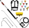 LidoDola 24FT Telescoping Pressure Washer Wand, Power Washer Accessory | Effortlessly Cleans Farther,Lightweight aluminum extension pole, Includes 3 Extension Wands, Brush, 7 Nozzles & Harness