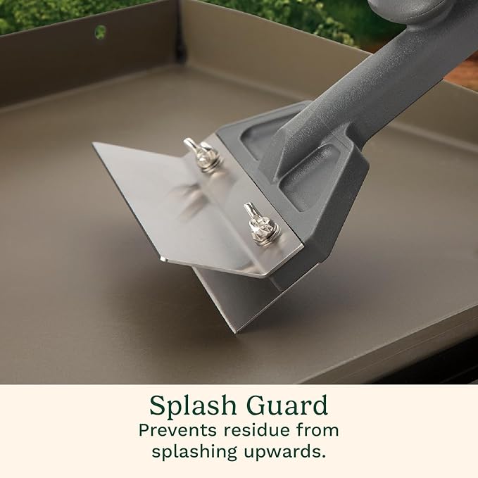Cuisinart Griddle Scraper, 6" Stainless Steel Blade, Splash Guard | Flat top grill scraper for burnt-on residue, features heavy-duty blade and ergonomic top knob grip, CCB-500