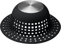 Aluvor Shower Drain Hair Catcher Bathtub Drain Cover Sink Drain Protector | Bathroom Sink & Bathtub Drain Strainer for Pop-Up & Regular Drains, Silver Black