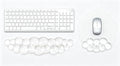 Mouse Pad with Wrist Rest, Soft Cloud Gel Keyboard Mouse Pad Set with Hand Wrist Support, Cute Non Slip Office Desk Accessories for Comfort/Pain Relief/Computer/Laptop (2Pc Clear Cloud)