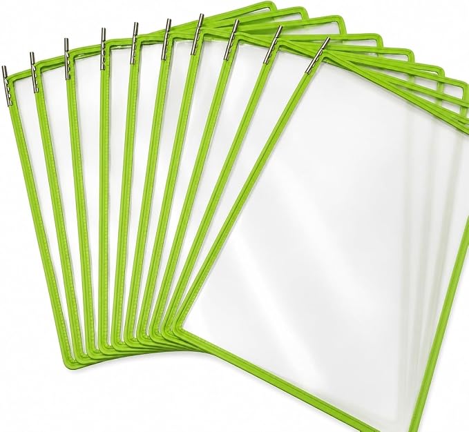 Tarifold Replacement Pivoting Pockets, Letter Size, 10 Pack | 10 non-glare wire-reinforced PVC pockets hold 20 letter-size sheets, snap-on index tabs included, top-loading