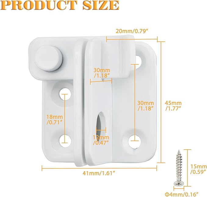 Alise Flip Latch Gate Latch White Shed Lock Shed Latch Barn Door Lock Locking Latches for Barn Fence Cabinet Garden Garage Window Pet Dog Cage,Stainless Steel Shed Door Latch Barn Door Lock,S-Size