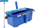 Window Cleaning Kit with 3 Gallon Bucket, 14" Window Squeegee and Scrubber with Long Handle, Professional Window Washing Equipment Cleaner Tool Streak-Free for Home, RV, Commercial Use