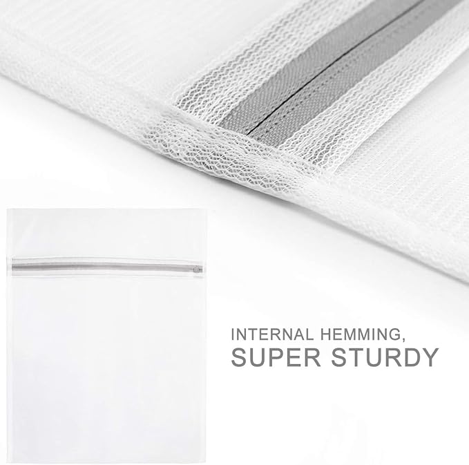 Muchfun 3Pcs Durable Fine Mesh Laundry Bags for Delicates 16 x 20 Inches (3, Large)