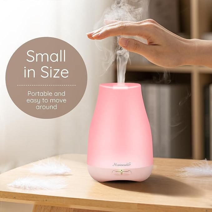 Homeweeks Essential Oil Diffuser for Room 100 ML 1 Pack | Aromatherapy Scent Diffuser Adjustable Mist Mode, Cool Mist, Auto Off Ultrasonic Aroma Fragrance Diffuser for Bedroom Office