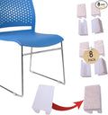 Rectangle U Shaped Chair Leg Tips Caps with Felt Pads,Furniture Feet Protector Slide Smoothly Glides No Scratches No Noise Protect Hardwood Floor,Fit 10mm(25/64inch) Diameter Tubular Leg (White 8PCS)