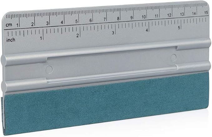 Vinyl Wrap Squeege 6 Inch Scraper with Ruler and Micro-Fiber Felt Edge Vinyl Applicator Squeegee Sign-Making Graphic Wallpaper Film Installation and Measuring Tool, Pack of 3
