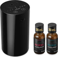 Airversa AN8 Waterless Essential Oil Diffuser Starter Kit, Black | 2X20 mL BLG+BCR Hotel Scent Fragrance Oil, Up to 600 sq ft, Battery Operated, Portable for Home Car Office, AN8Kit-2x20-B