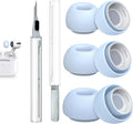 3 Pairs Replacement Ear Tips for AirPods Pro 2nd & 1st(S/M/L, Light Blue) | with Noise Reduction Hole, Silicone Ear Tips with Cleaning Pen & Portable Storage Box, Fit in the Charging Case