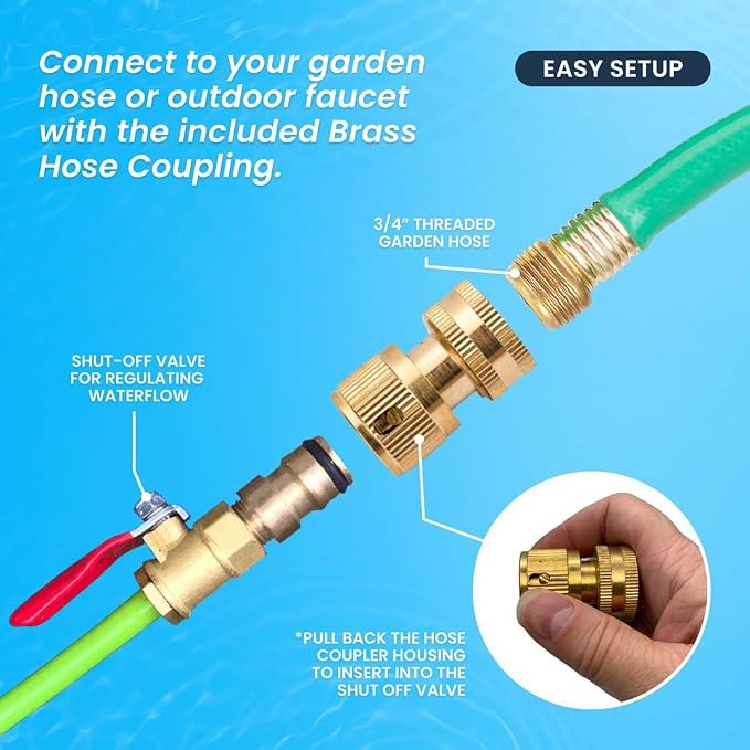 30 Feet Reach Solar Panel Cleaning Brush & Pole Water Fed Pole Kit, Window Cleaner Window Glass Solar Panel Cleaning System Washing Equipment Tool Solution Scrubber Brush & Hose Spray Washer