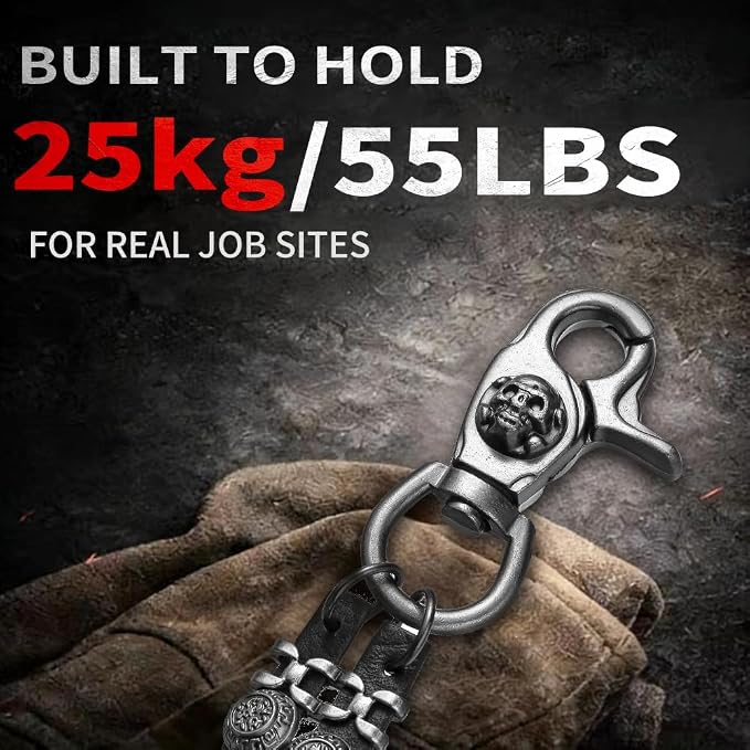 Heavy Duty Glove & Hat Clip with Carabiner, All-Metal Spring Clamp Work Glove Holder for Tool Belt, Harness, Backpack