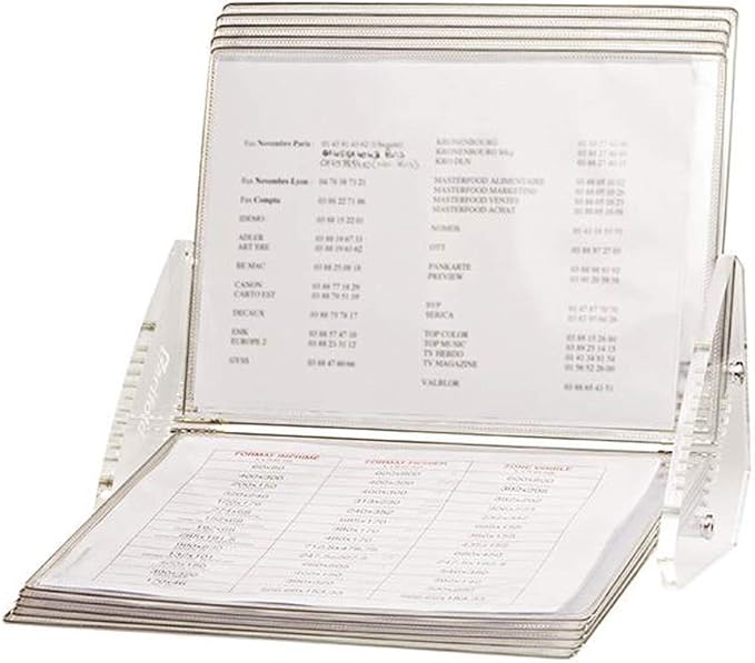 Tarifold Acrylic Desktop Reference Display System, 20 Pockets, Clear