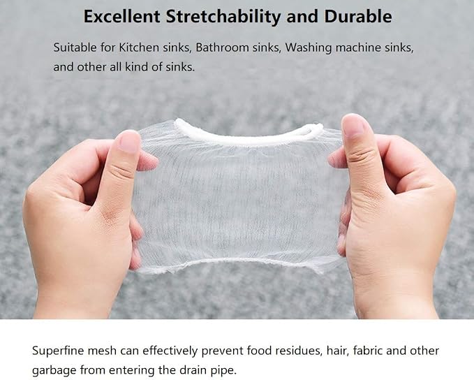 Kitchen Sink Strainer Mesh Bag- 200 PCS Disposable Sink Net Strainer Filter Bags for Sink Drain for Collecting Kitchen Food Waste Leftover Garbage