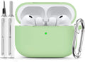 Ljusmicker for AirPods Pro 3 Case 2025 with Cleaner Kit,Pastel Green | Soft Silicone Protective Cover for Apple AirPod Pro 3rd Generation Case with Keychain for Women Men,Shockproof