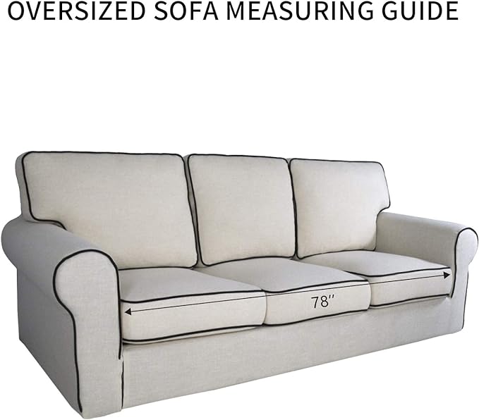 PureFit Reversible Quilted Sofa Cover, Water Resistant Slipcover Furniture Protector, Washable Couch Cover with Non Slip and Elastic Straps for Kids, Dogs, Pets (Oversized Sofa, Chocolate/Beige)