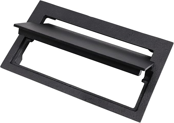 Hiorucet Cast Iron Fireplace Ash Dump Door Chimney Cleanout Door, Chimney Cleanout Cover, Ash Dump Cover, Fireplace Cleanout Cover Used to Isolate Ashes for Easy Cleanup of Debris, 4 1/2 by 8 5/8 Inch