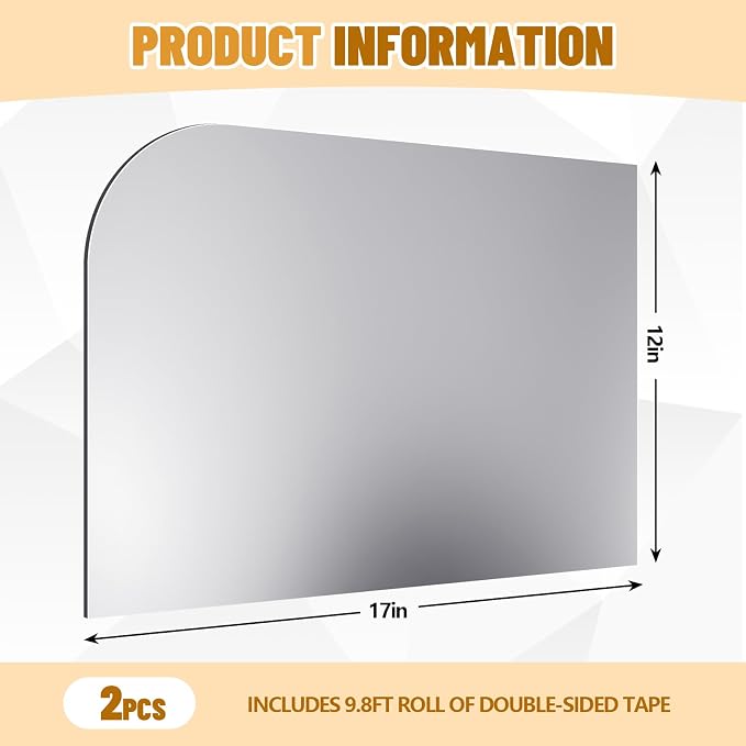 Lewtemi 2 Pcs 17" x 12" Sink Splash Guard for Kitchen 304 Stainless Steel with Double-sided Tape Wall Mount Side Splash Guards Protection for Commercial Kitchens Restaurant Bar Hand Sink