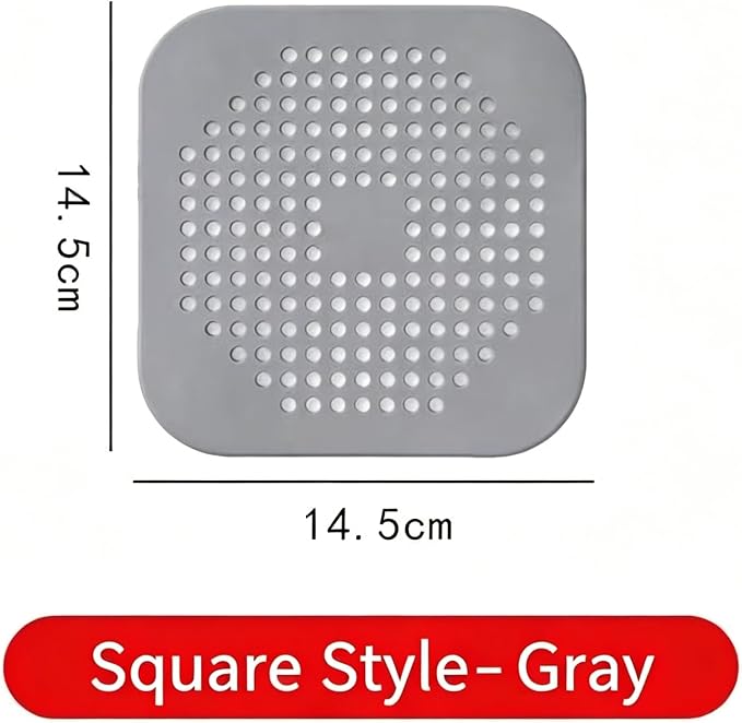 2 Pack Drain Stopper Hair Catcher, Sink Strainer - Anti-Clog Drain Filter for Bathroom, Kitchen, Bathtub, Laundry Room, Non-Slip & Easy to Clean, Universal Fit (1 Pack White+1 Pack Gray)