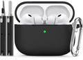 Ljusmicker for AirPods Pro 3 Case 2025 with Cleaner Kit,Black | Soft Silicone Protective Cover for Apple AirPod Pro 3rd Generation Case with Keychain for Women Men,Shockproof