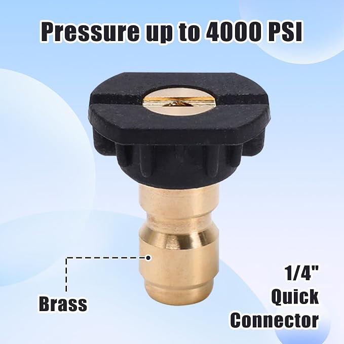 Pressure Washer Tips, 7 Pack Power Washer Soap Nozzles, 65 Degree Black, 1/4 Inch Quick Connect, 4000 PSI