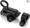 6 Packs Self-Closing Latches，Black Spring Door Lock，Resilient Bolt Latch Aluminum Alloy Safety Automatic Spring Barrel Slide Door Lock with Screws,Used for Gate,Window and Cabinet etc