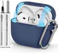 Ljusmicker for AirPods 4 Case 2024 with Cleaner Kit,Soft Silicone Protective Cover for Apple AirPods 4th Generation Cases for Women Men,for AirPod 4 Case Accessories with Keychain-Magnetic Blue