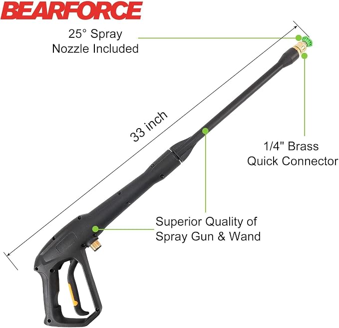 High Pressure Water Spray Gun Wand Jet Nozzle Tips & M22-15 Connector, Compatible with Some of Ryobi, Greenworks, Craftsman, Kar-cher, SunJoe, Westinghouse, LWQ Electric Pressure Washer Max 1900 PSI