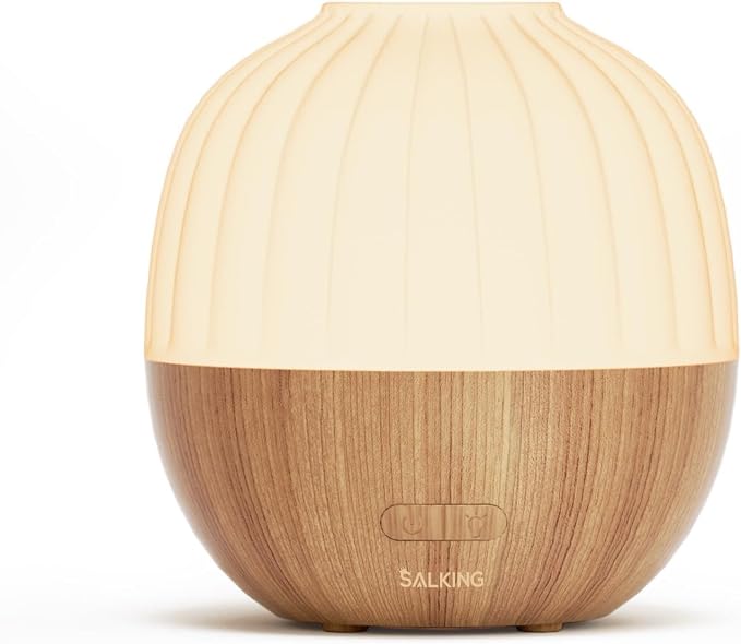 SALKING Essential Oil Diffuser for Home, 300ml Aromatherapy Diffuser Quiet | Ultrasonic Diffusers for Essential Oils, 8 Color LED Lights, Cool Mist Humidifier, Auto Shut-Off, Large Room, Bedroom, Office