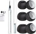 3 Pairs Replacement Ear Tips for AirPods Pro 2nd & 1st(S/M/L, Black) | with Noise Reduction Hole, Silicone Ear Tips with Cleaning Pen & Portable Storage Box, Fit in the Charging Case
