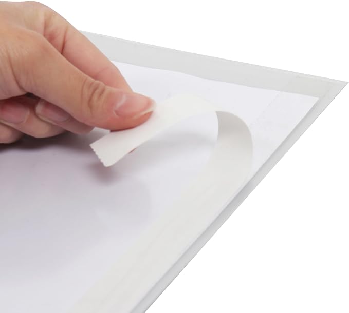 Tarifold Self-Adhesive Sign Holders, Letter Size, 15 Pack | 15 clear PVC holders, repositionable adhesive strips, magnetic corner closure, holds up to 20 letter-size sheets