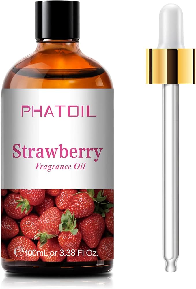 PHATOIL Strawberry Fragrance Oil for Diffuser Aromatherapy 3.38FL.OZ | Long Lasting Scented Oils For Humidifier, Air Freshener, DIY Soap Candle, Scent Project Making, Aroma Oil for Home Freshening